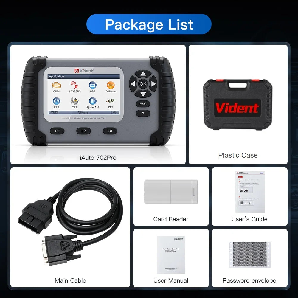 Escáner Automotriz OBD2 ABS/SRS con 39 Funciones Especiales – Vident  iAuto702 Pro