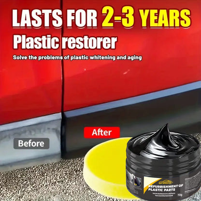 Crema Restauradora de Plásticos Automotriz 70 g  Interior y Exterior Antienvejecimiento Pulido Antidesgaste