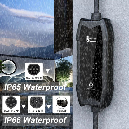 Cargador Portátil para Auto Eléctrico Feyree Tipo 2 16A 3.5 kW 220V Monofásico