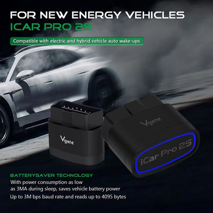 Escáner Vgate iCar Pro 2S Bluetooth 5.2 OBD2 para iOS, Android y PC