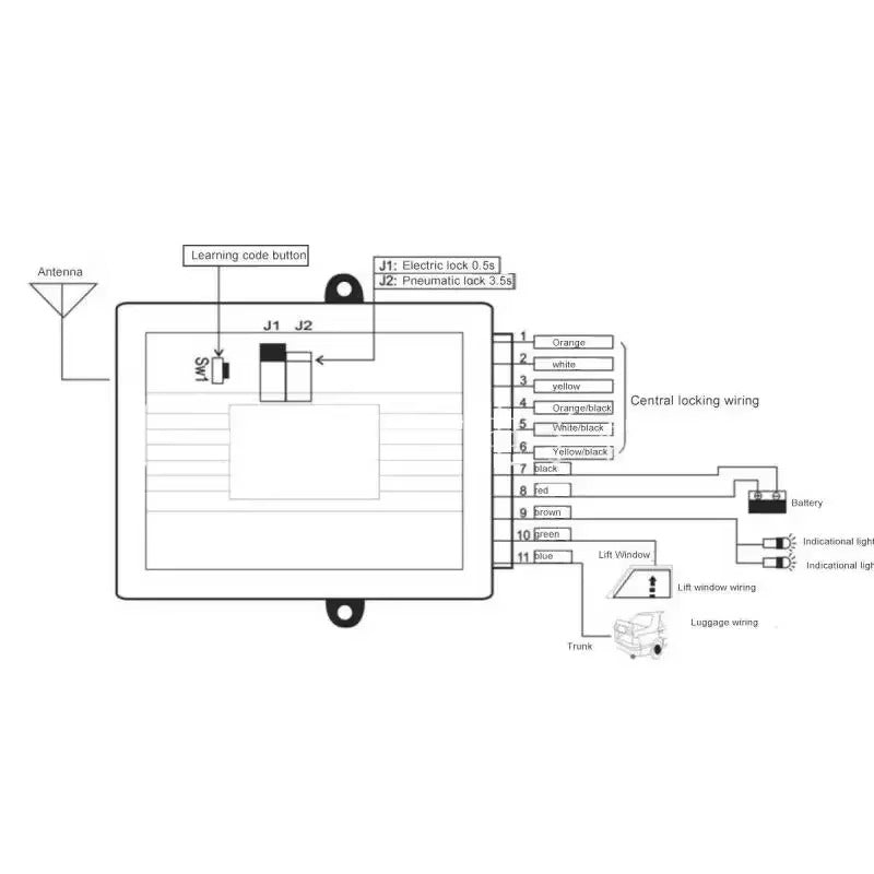 Kit Cierre Centralizado Universal 12V con Control Remoto – 4 Puertas + Apertura de Maletero