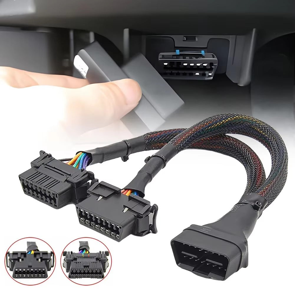 Cable OBD2 1 a 2 Divisor 16 Pines – Extensión Diagnóstico ELM327 VAG HUD