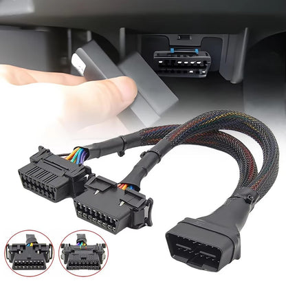 Cable OBD2 1 a 2 Divisor 16 Pines – Extensión Diagnóstico ELM327 VAG HUD