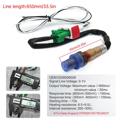 Sensor de Oxígeno O2 Banda Estrecha 0258006028 – Sensor Aire/Combustible 12V