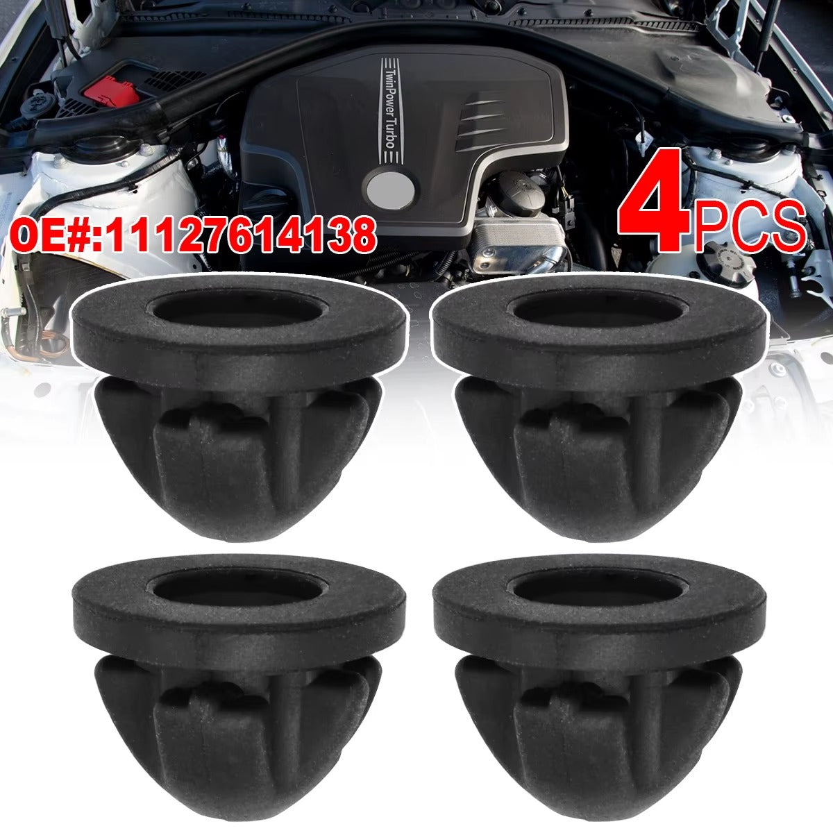 Soportes Goma Tapa Motor BMW 11127614138 (Pack 4) OEM Fit