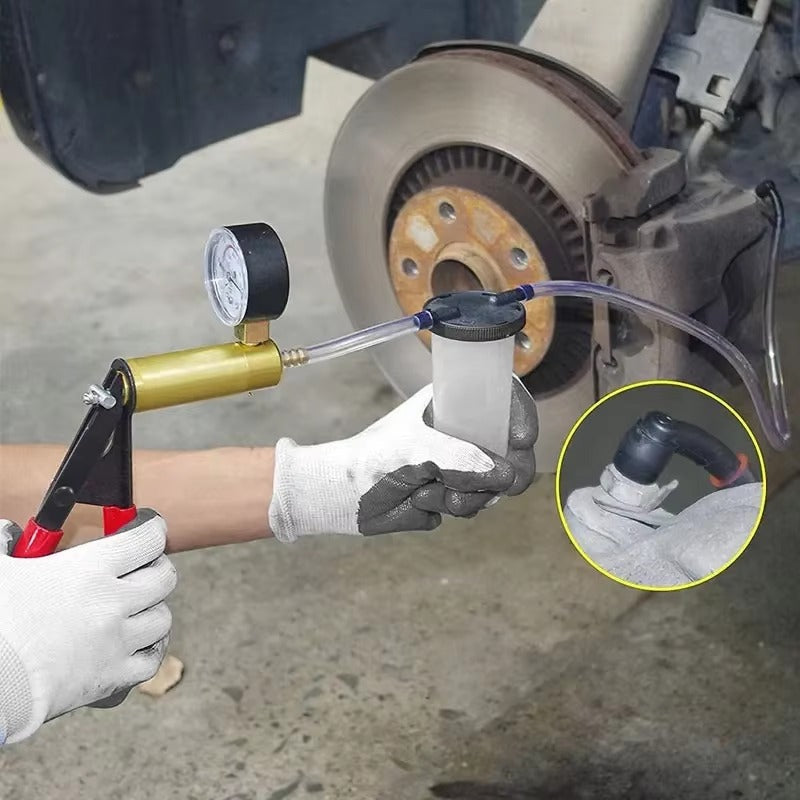 Kit Purgador de Frenos + Bomba de Vacío 2 en 1 Con Manómetro