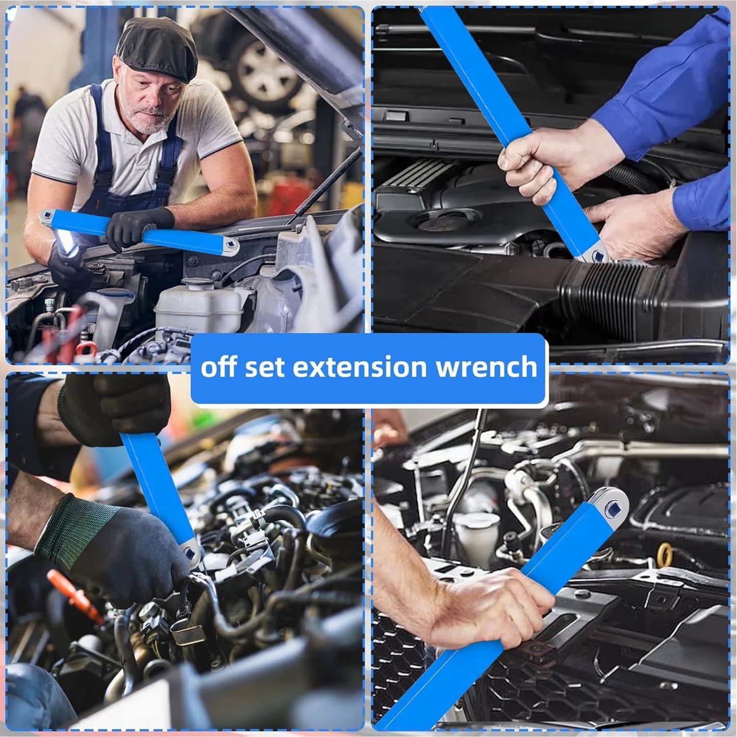 Llave Extensión 15” Alta Resistencia + 4 Adaptadores Impacto