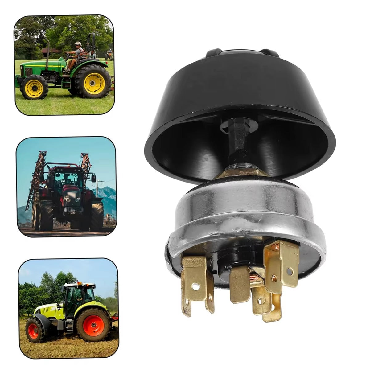 Interruptor Giratorio 3 Posiciones 12V  Universal  Luz / Bocina Tractor Camión