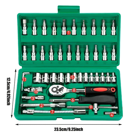 Juego de dados 1/4 46 piezas