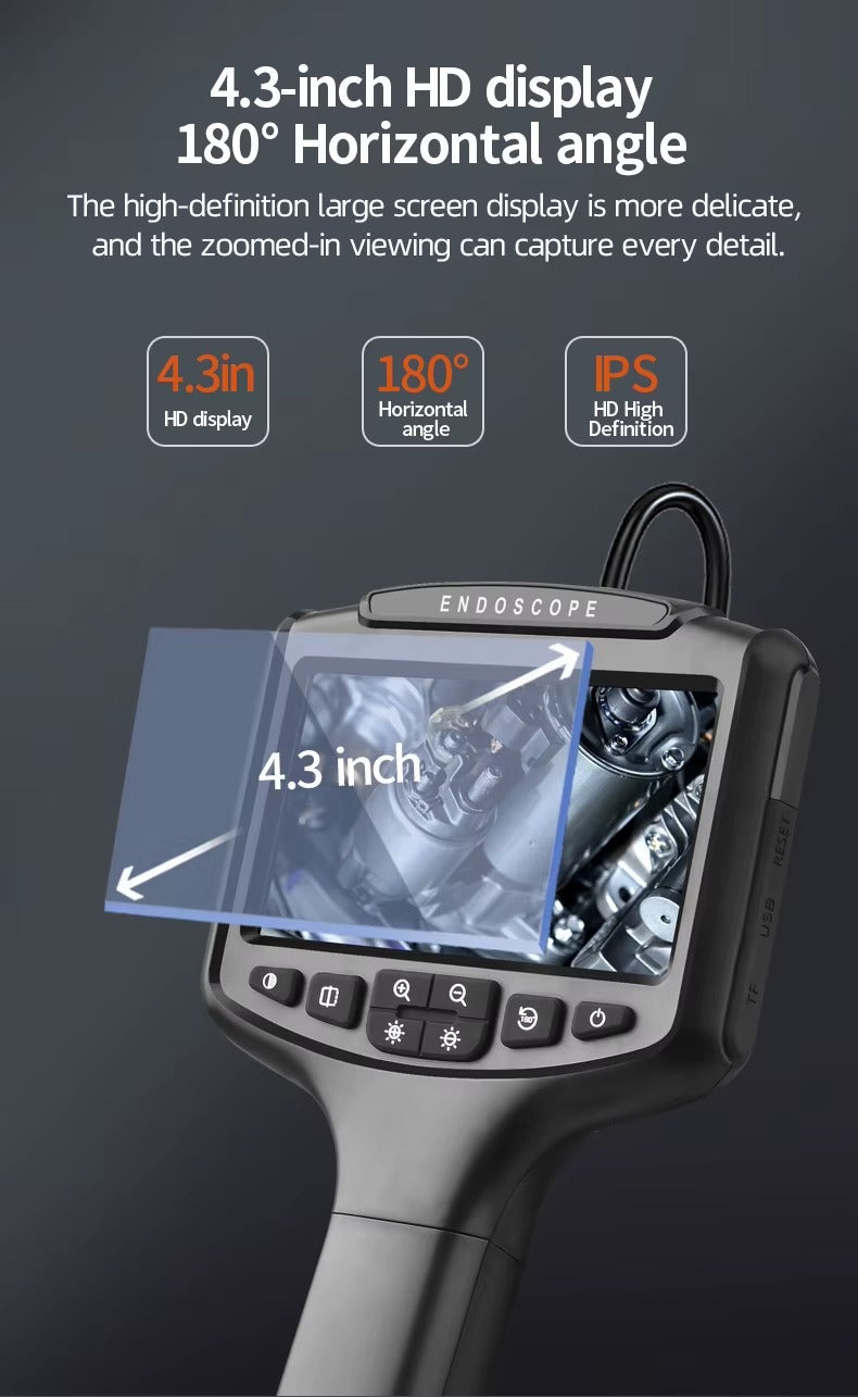 Endoscopio Automotriz con Pantalla LCD 4.3” – 1080P, IP67, Cable 10 Metros