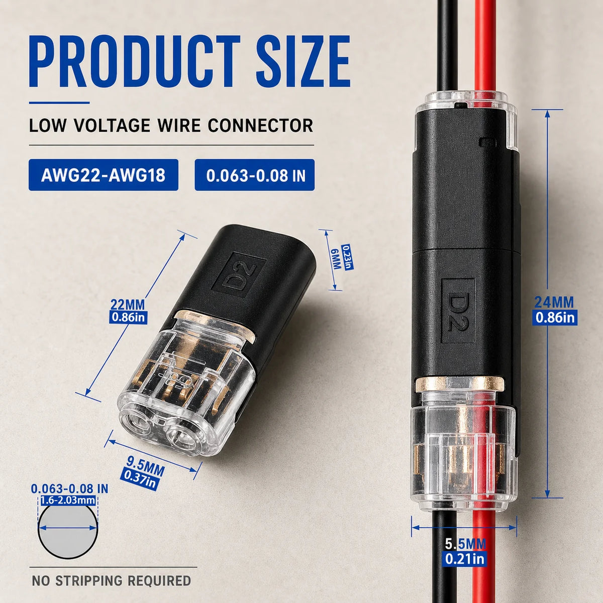 Medidas conector D2