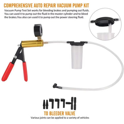 Kit Purgador de Frenos + Bomba de Vacío 2 en 1 Con Manómetro
