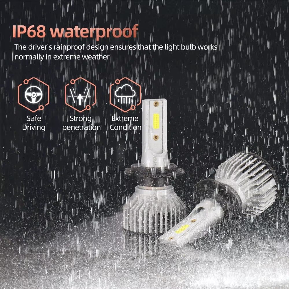 Par Bombillas LED H7 30000 LM – 300 W Luz Blanca 6000K Faros Principales y Antiniebla 12V–24V