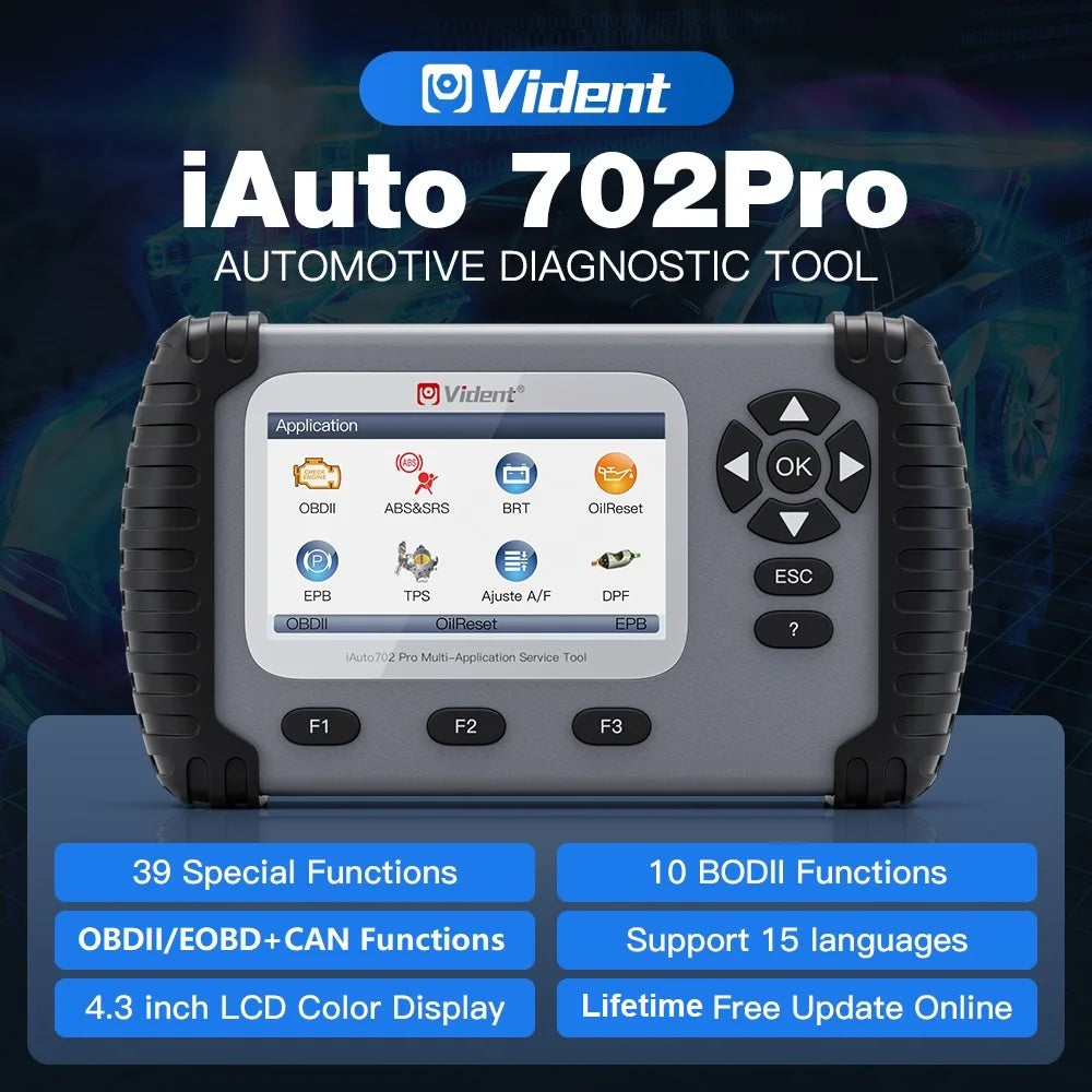 Escáner Automotriz OBD2 ABS/SRS con 39 Funciones Especiales – Vident  iAuto702 Pro