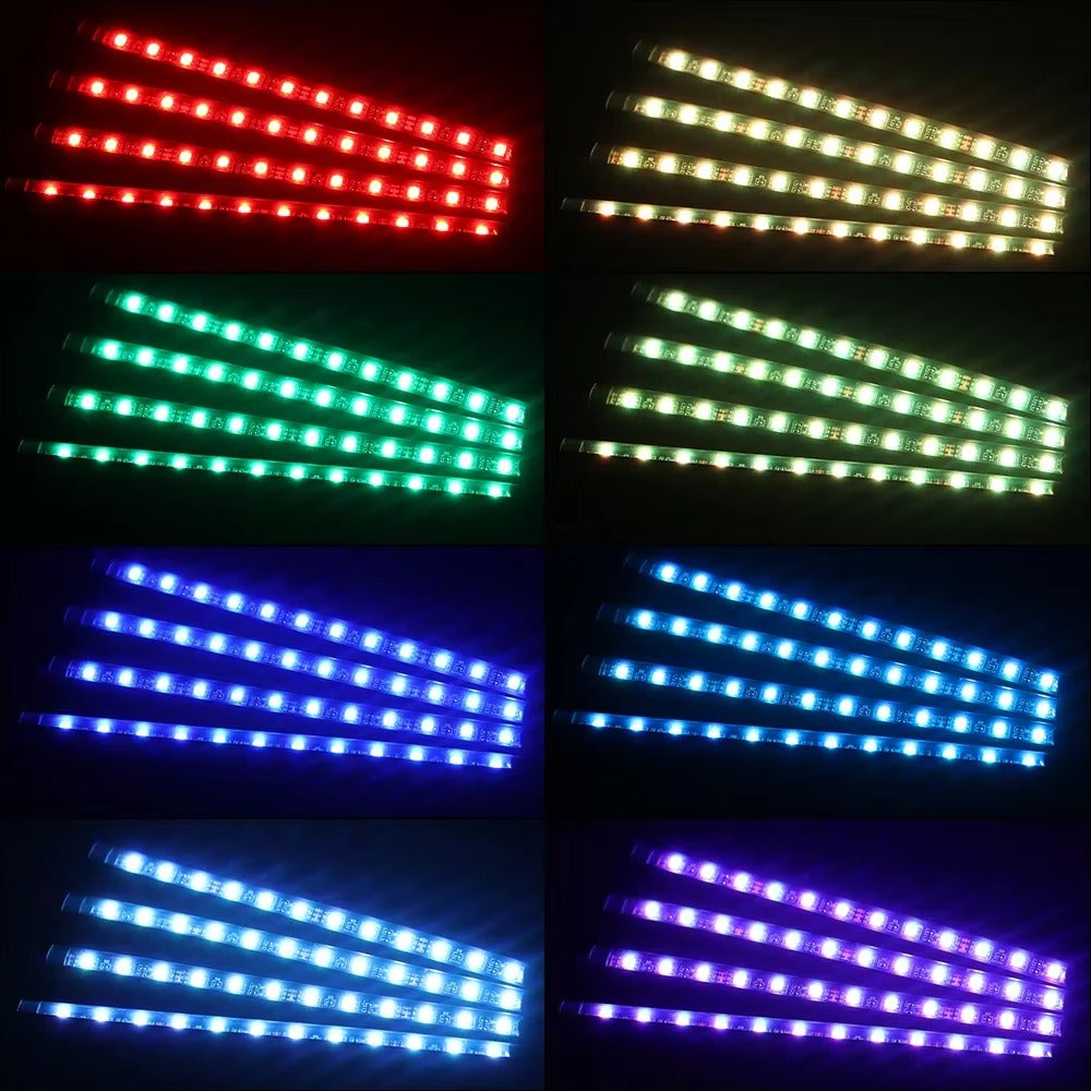 KIT DE NEÓN LED RGB PARA INTERIOR DE VEHÍCULOS – 48 LED, USB, CONTROL APP