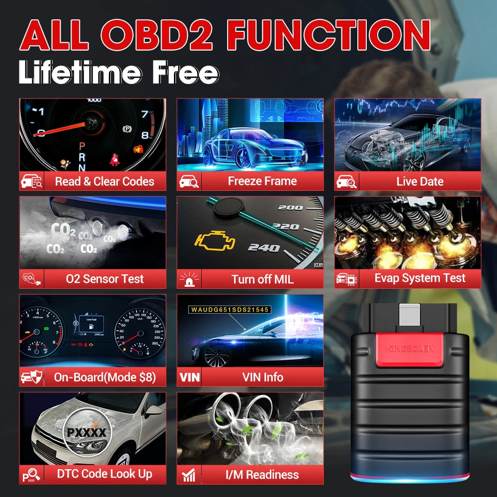 Scanner Automotriz OBD2 Kingbolen Multimarca + 1 Año Gratis