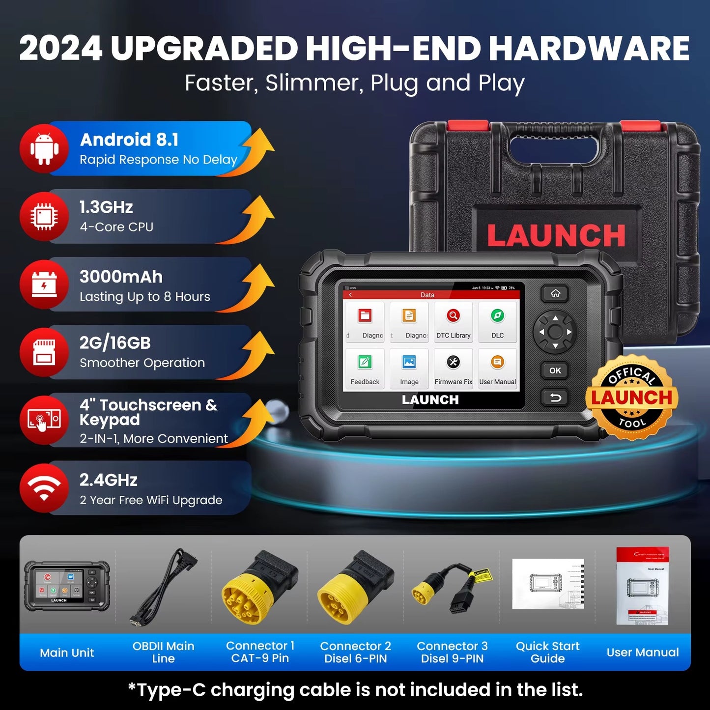 LAUNCH CRP129 HD Elite – Escáner HD para Camiones y Maquinaria Pesada (12V/24V)