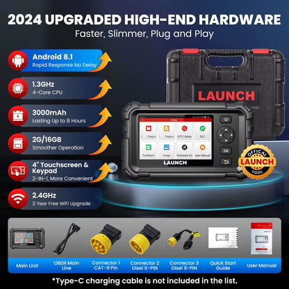 LAUNCH CRP129 HD Elite – Escáner HD para Camiones y Maquinaria Pesada (12V/24V)