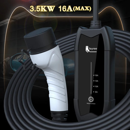 Cargador Portátil para Auto Eléctrico Feyree Tipo 2 16A 3.5 kW 220V Monofásico