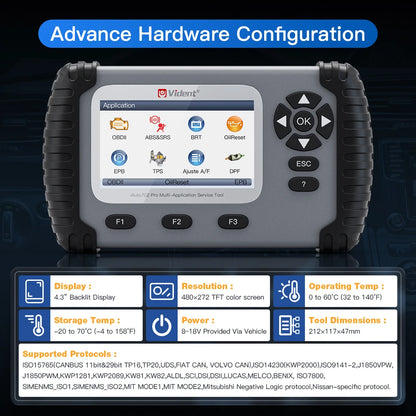 Escáner Automotriz OBD2 ABS/SRS con 39 Funciones Especiales – Vident  iAuto702 Pro
