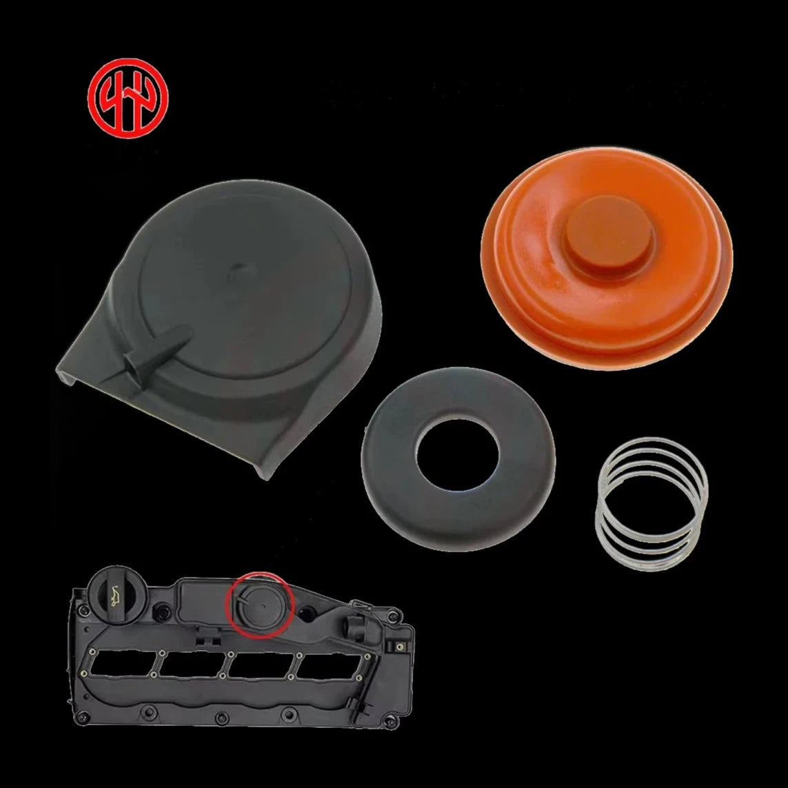 Kit Reparación Membrana Tapa Válvula PCV OEM 03L103469L VW Beetle Eos Golf Jetta Passat 2.0 TDI