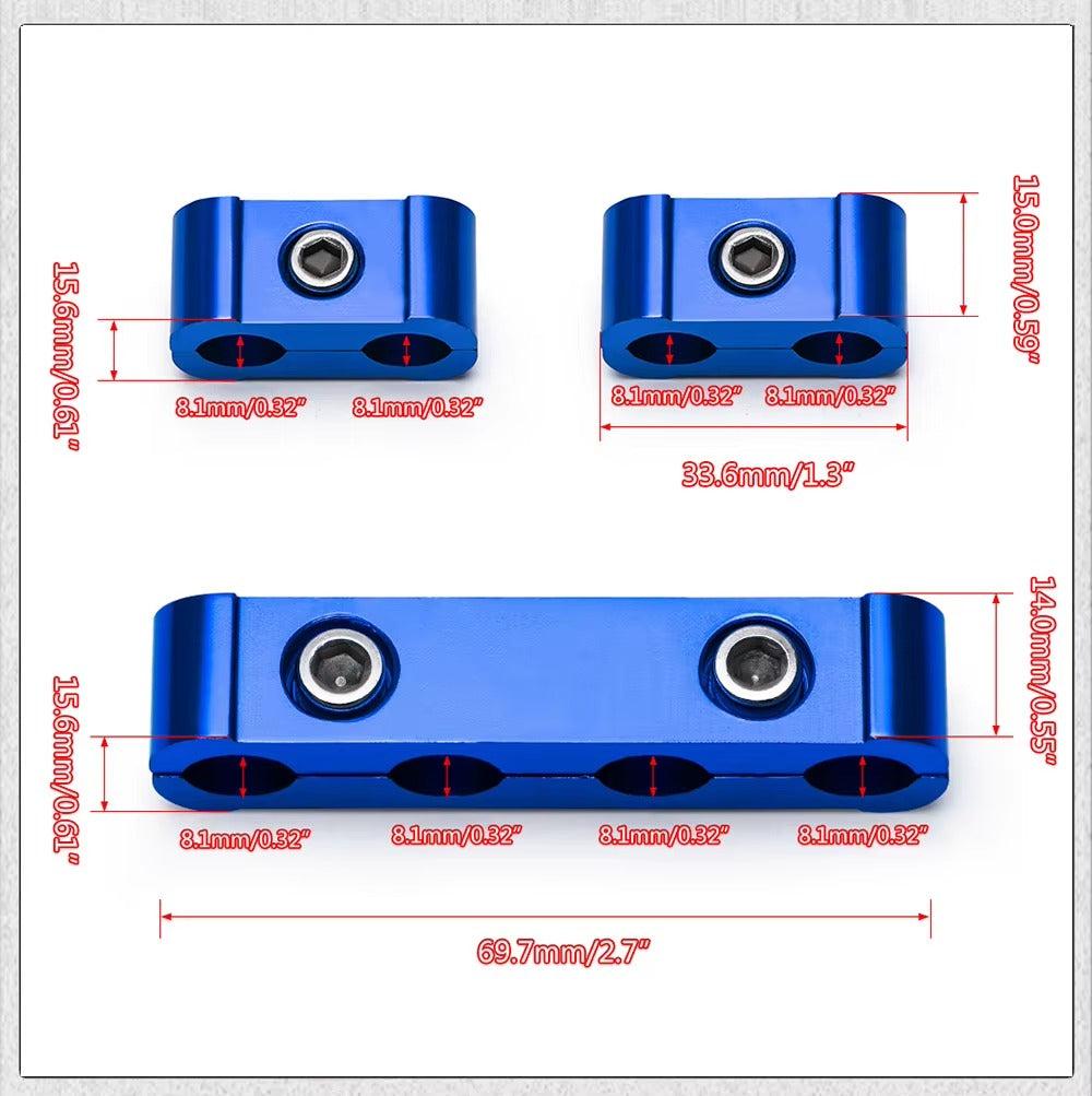 Kit Abrazaderas Separadoras de Cables de Bujía – Aleación de Aluminio 8/9/10mm (Color Silver)