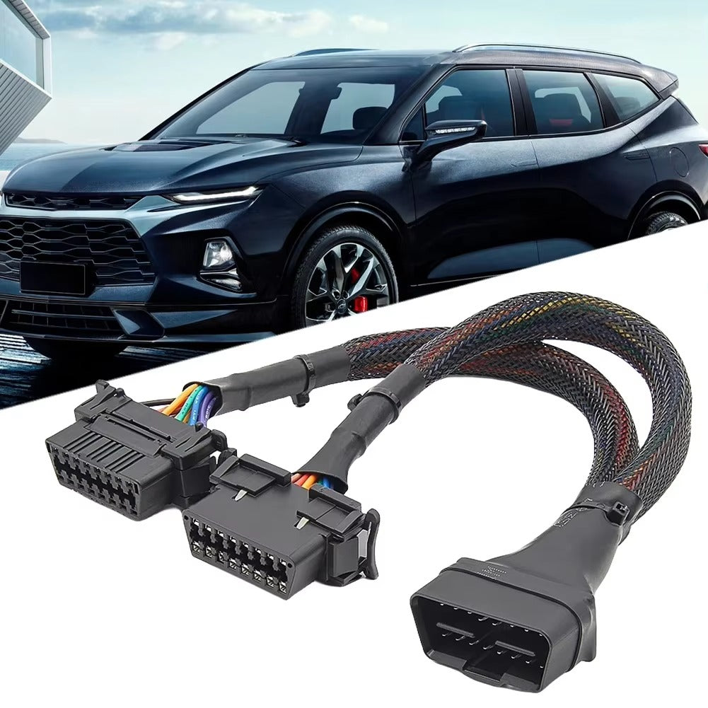 Cable OBD2 1 a 2 Divisor 16 Pines – Extensión Diagnóstico ELM327 VAG HUD