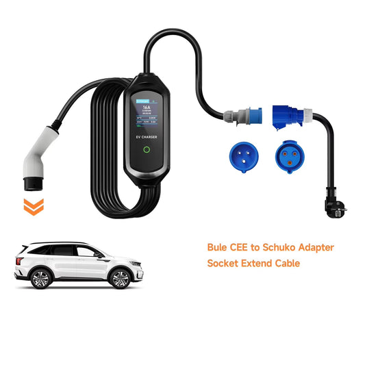 Adaptador EV CEE a Schuko 16A AFYEEV Extensión Carga 7kW  3.5kW