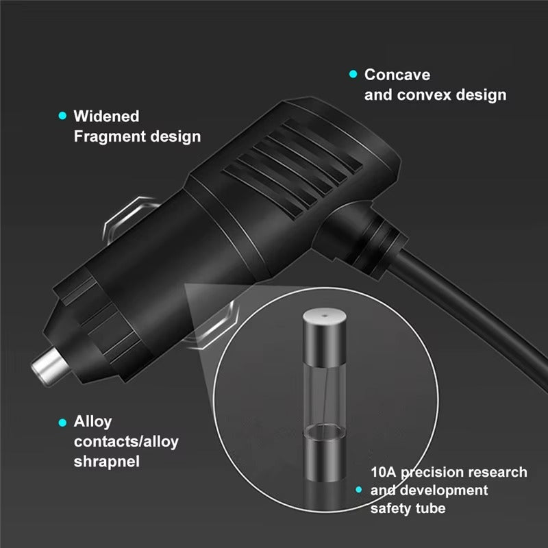 Cargador Encendedor 3 en 1 con Puertos USB y Tipo-C – 12V / 120W