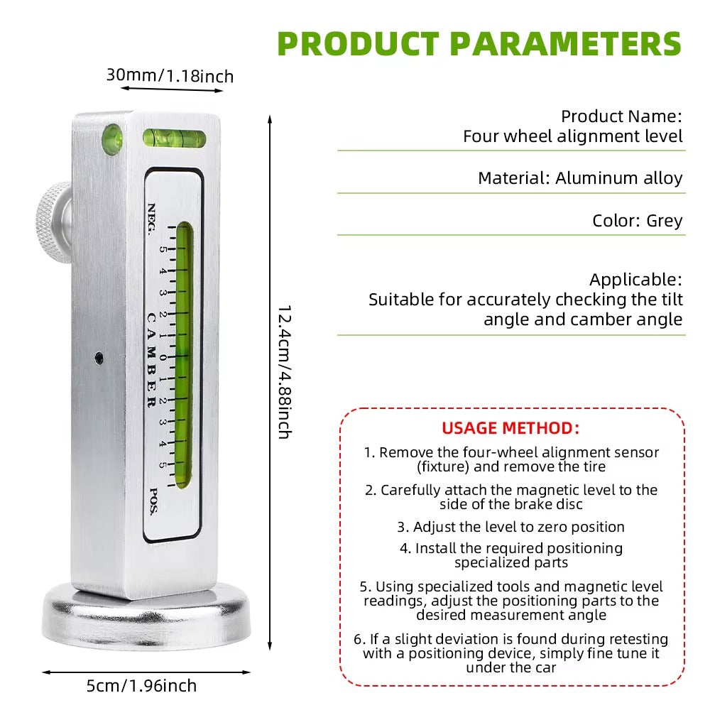 HERRAMIENTA DE NIVEL MAGNÉTICO PARA POSICIONAMIENTO DE RUEDAS (CALIBRADOR DE CAMBER/CASTER)