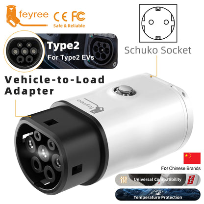 Adaptador V2L Feyree Tipo 2 a Schuko