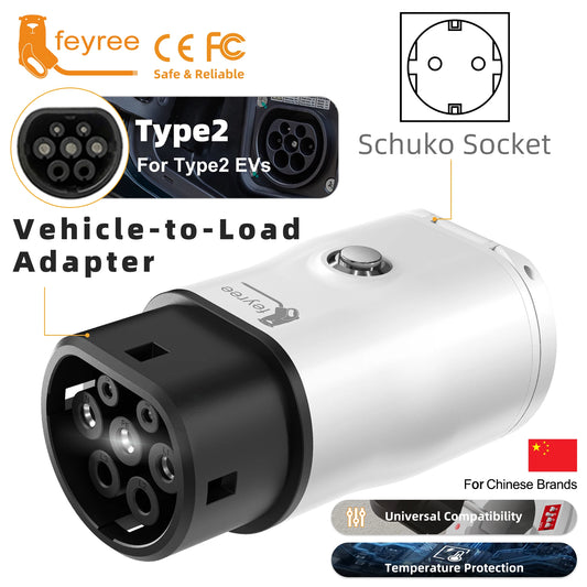 Adaptador V2L Feyree Tipo 2 a Schuko
