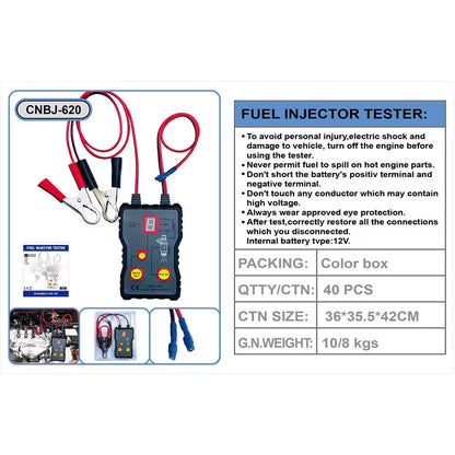 Probador de Inyectores CNBJ-620 Tester Automotriz 4 Modos Pulso 12V