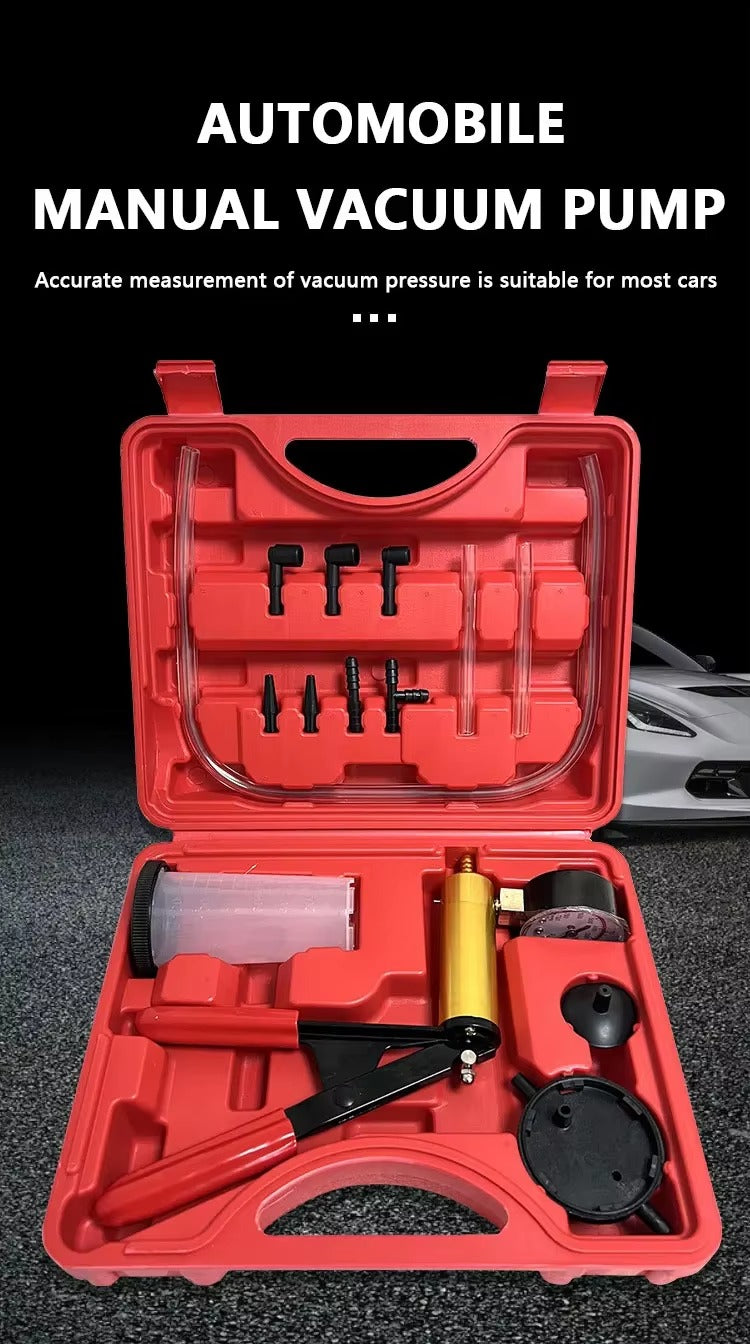Kit Purgador de Frenos + Bomba de Vacío 2 en 1 Con Manómetro