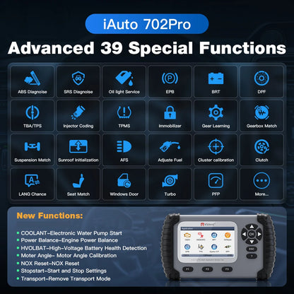 Escáner Automotriz OBD2 ABS/SRS con 39 Funciones Especiales – Vident  iAuto702 Pro