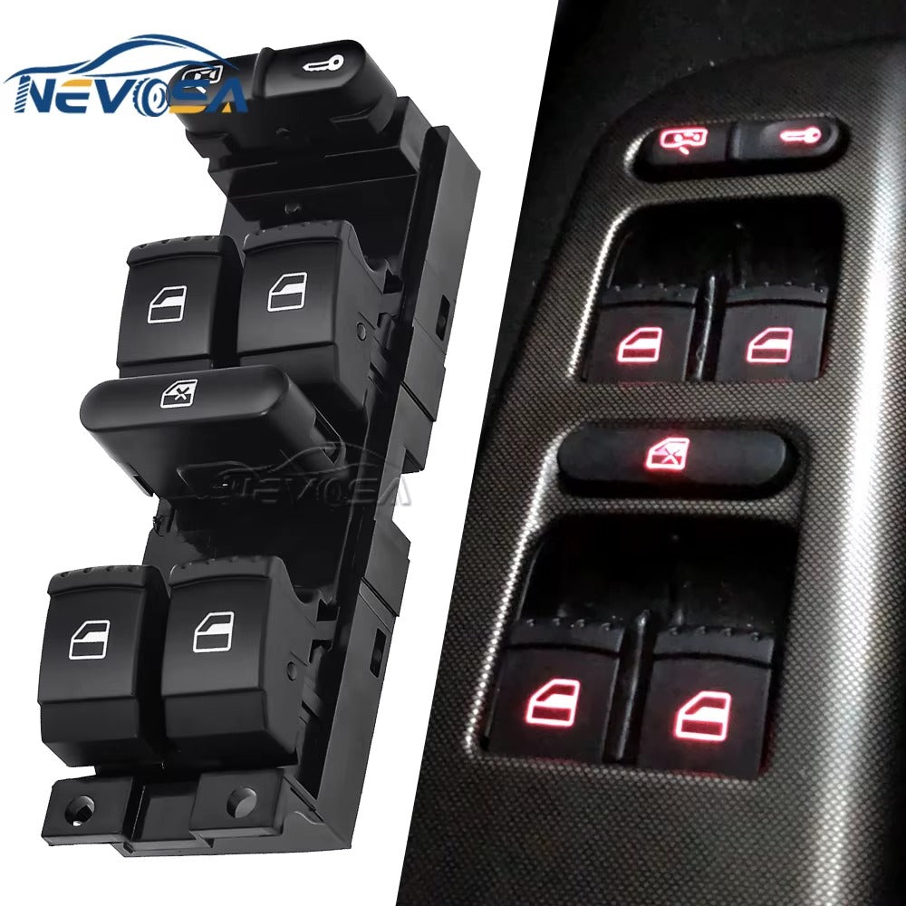 Interruptor Maestro Alzavidrios VW Golf 4 / Jetta MK4 / Bora / Passat B5 – Lado Conductor (LHD) 1J4959857D