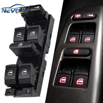 Interruptor Maestro Alzavidrios VW Golf 4 / Jetta MK4 / Bora / Passat B5 – Lado Conductor (LHD) 1J4959857D