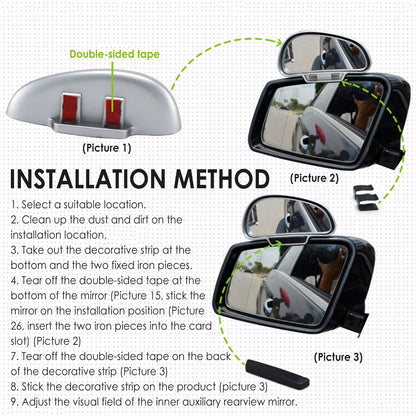 Espejos Punto Ciego 360° Ajustables  Seguridad Conducción (Par)