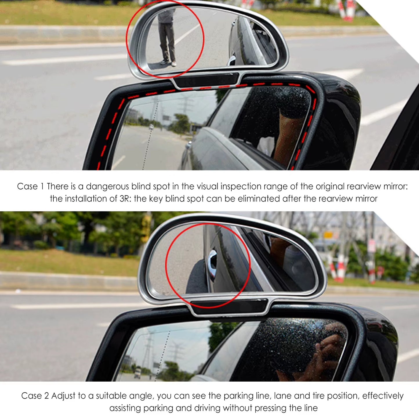 Espejos Punto Ciego 360° Ajustables  Seguridad Conducción (Par)