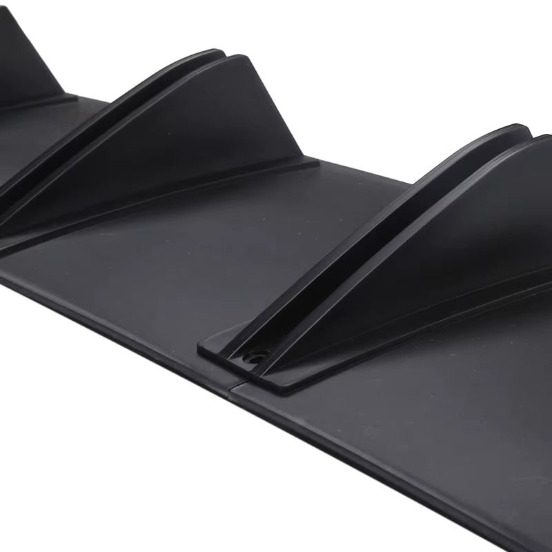 Difusor Trasero Universal Negro Labio de Parachoques ABS Doble Ala Estilo Aleta de Tiburón  Estética deportiva