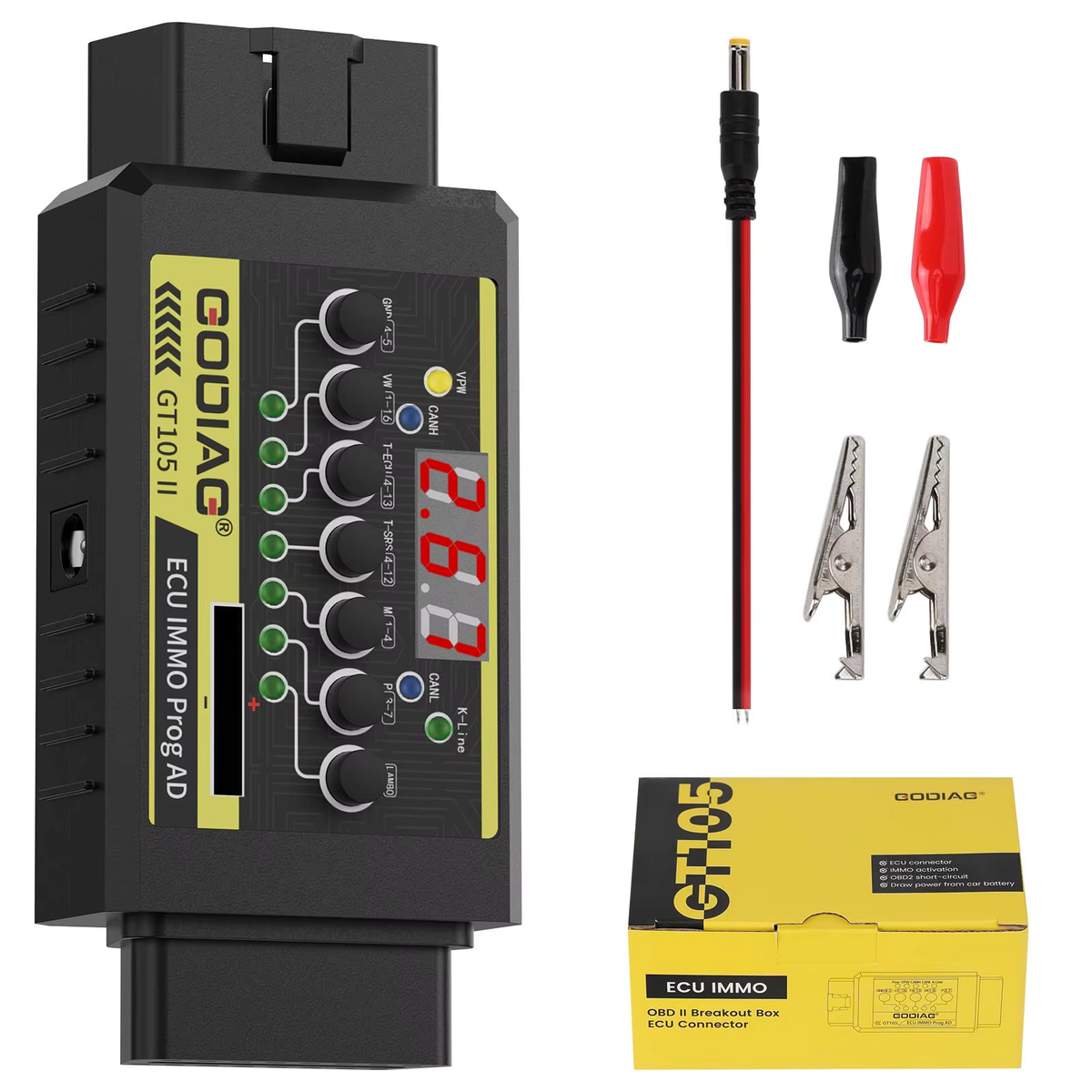 GODIAG GT105 II ECU IMMO Prog AD OBD2 Breakout Box