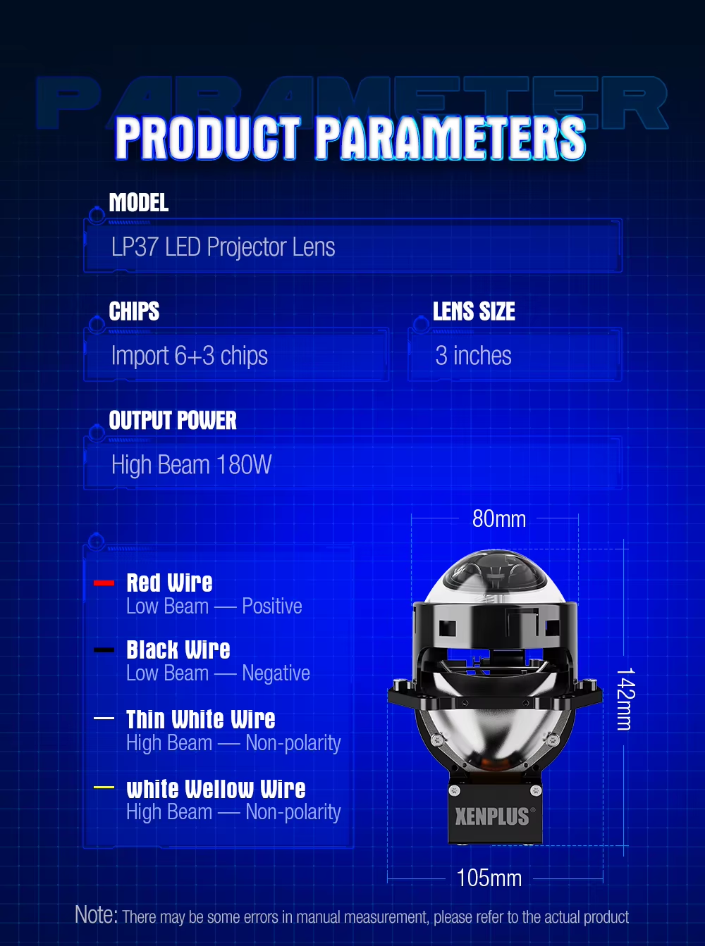 Proyector Faro LED XENPLUS LP37 180W 6500K IP68 - vista 4