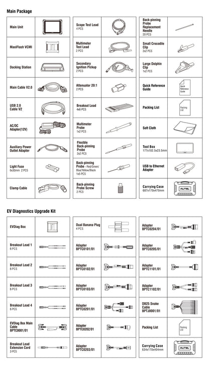 Contenido del kit Autel Ultra EV