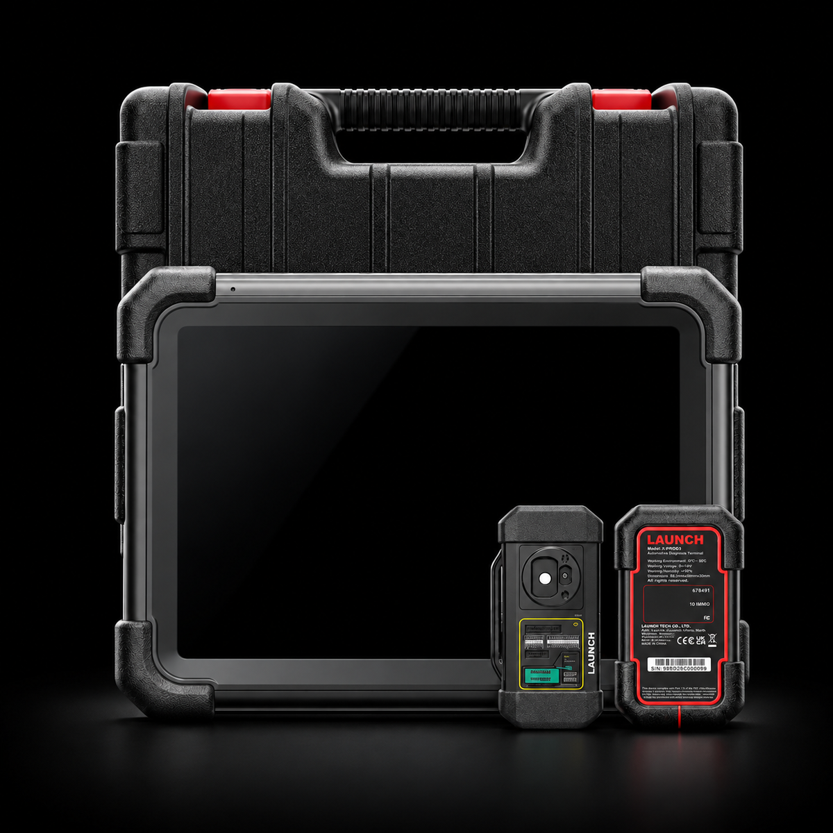 Programador de Llaves y Escáner Automotriz LAUNCH X431 IMMO ELITE para Diagnóstico IMMO Profesional sobre fondo negro