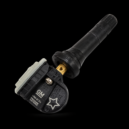 Sensor TPMS 315MHz GM Chevrolet GMC Buick Cadillac 13540600 sobre fondo negro