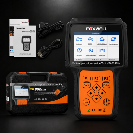 Escáner Automotriz Foxwell NT650 Elite OBD2 para Diagnóstico y Mantenimiento Profesional