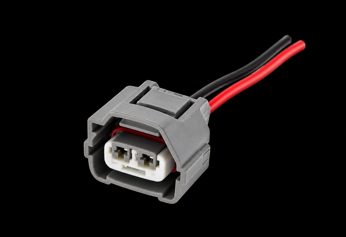 Portada sobre fondo negro de Conector Bobina de Encendido OEM 90980-10901 Hyundai Accent Elantra Kia Toyota