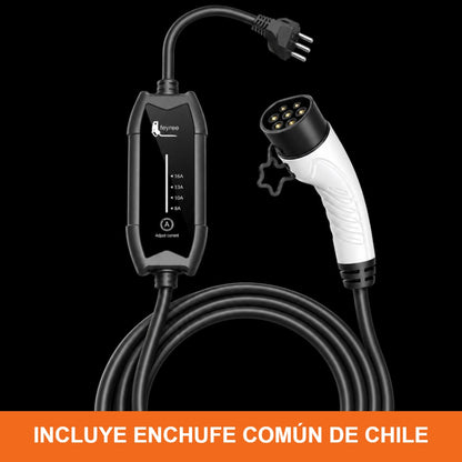 Cargador portátil Feyree Tipo 2 16A con enchufe chileno