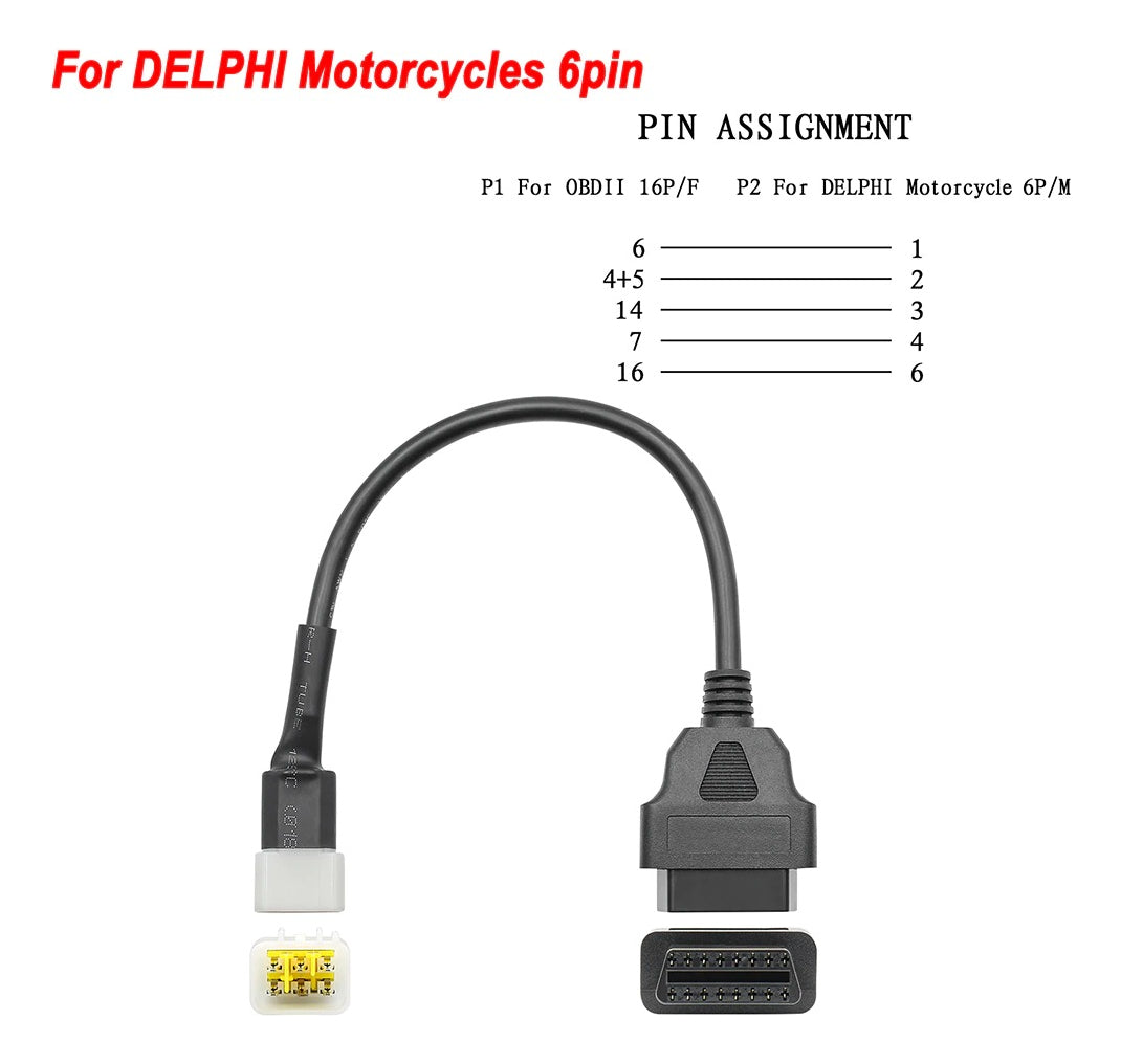 Cable Conector OBD2 para Motocicletas – Varias Marcas y Pines
