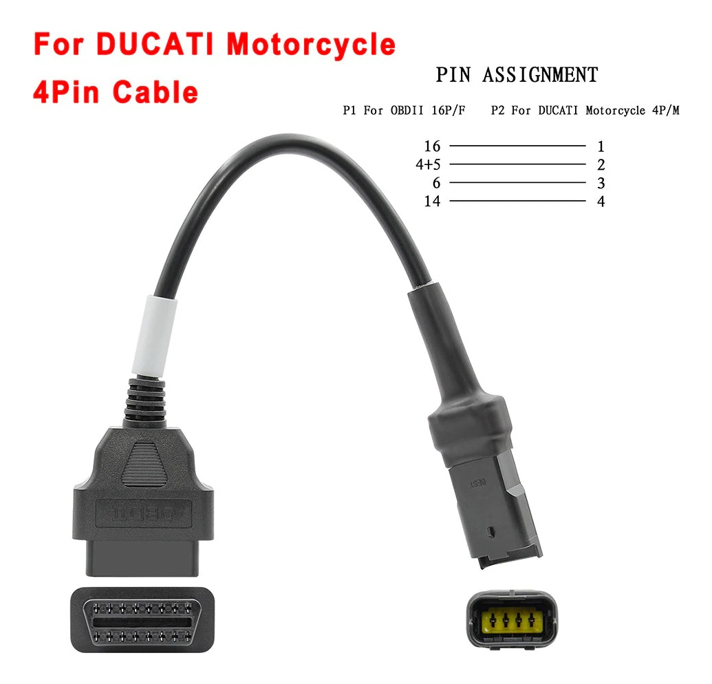 Cable Conector OBD2 para Motocicletas – Varias Marcas y Pines